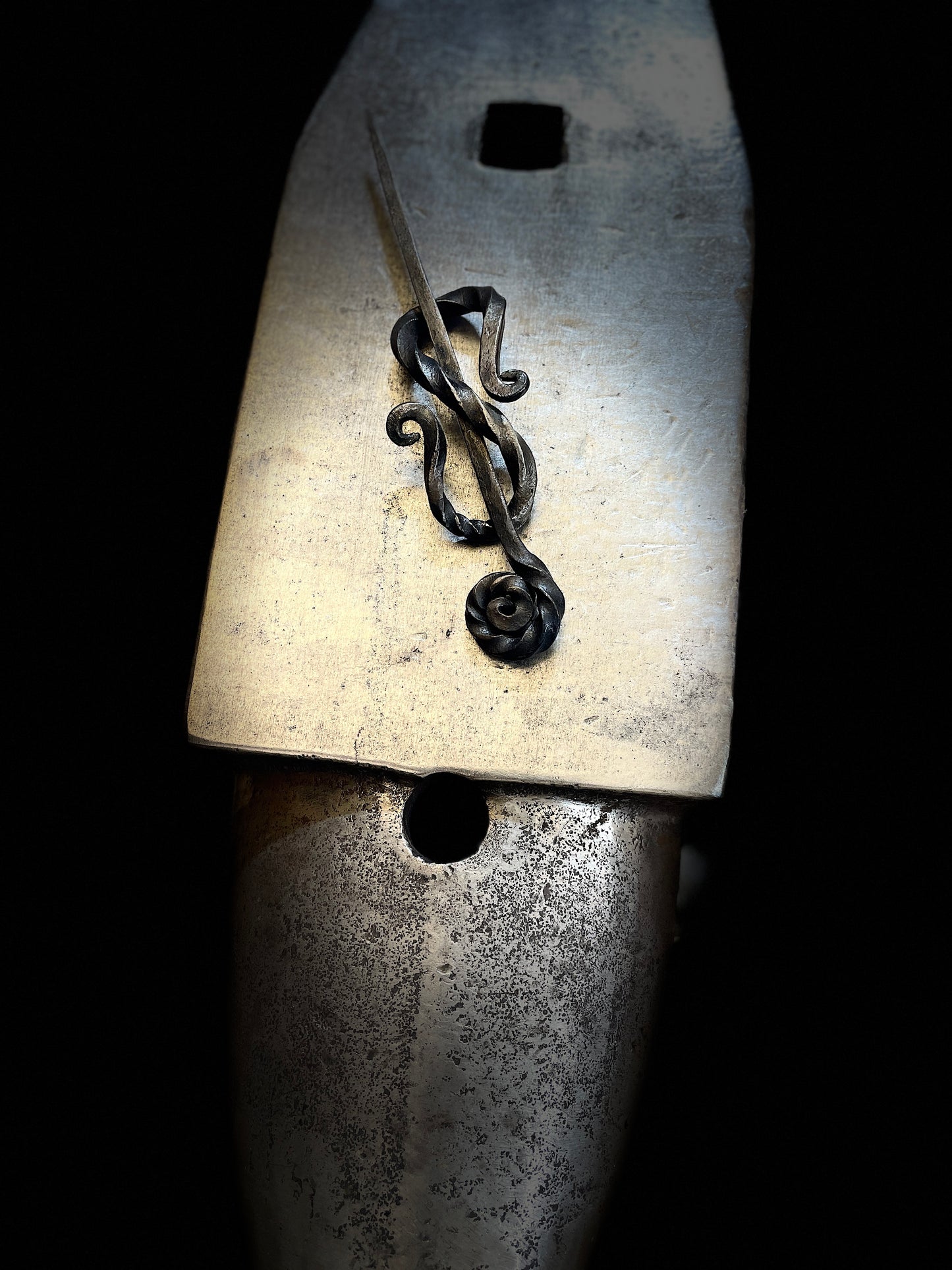 Hand forged hair pin brooch Celtic Viking style