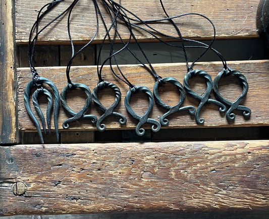 Blacksmith hand forged troll cross. Pagan Celtic Viking amulet
